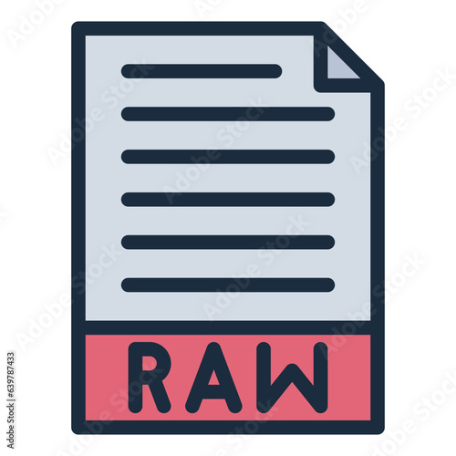 Raw File filled line icon
