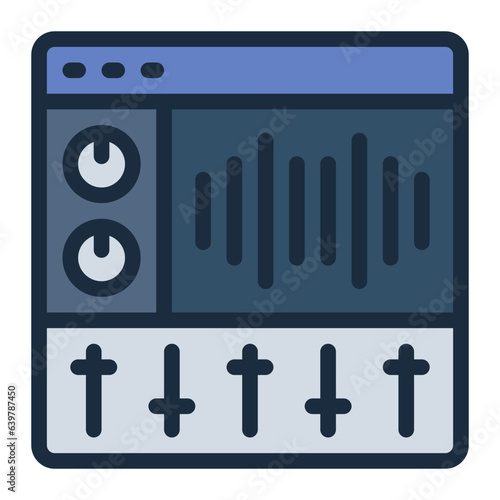 Software for music editing filled line icon