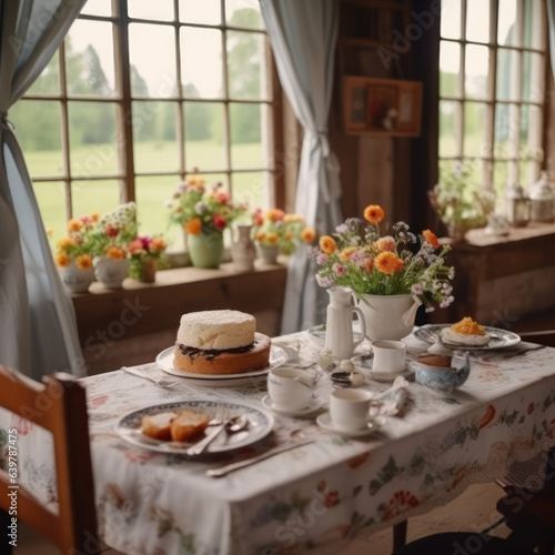 cottage on a farm country and vintage with floral 