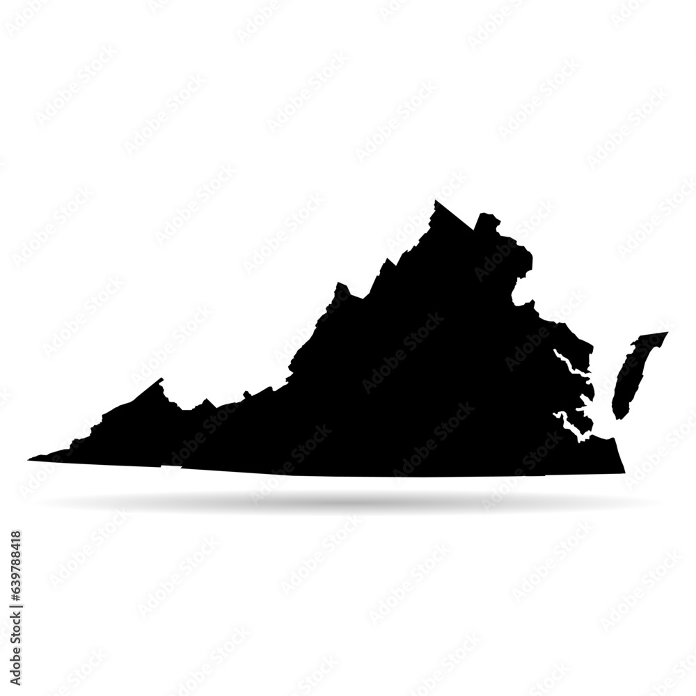 Virginia map shape, united states of america. Flat concept icon symbol vector illustration