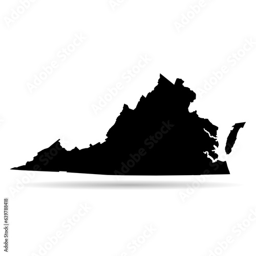 Virginia map shape, united states of america. Flat concept icon symbol vector illustration