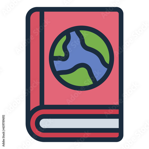 Encyclopedia book filled line icon