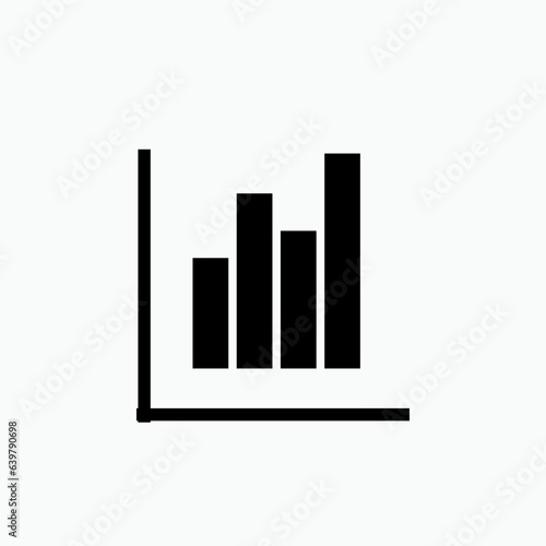 Bar Diagram Icon. Chart. Business Report  Market Analysis Symbol - Vector.   