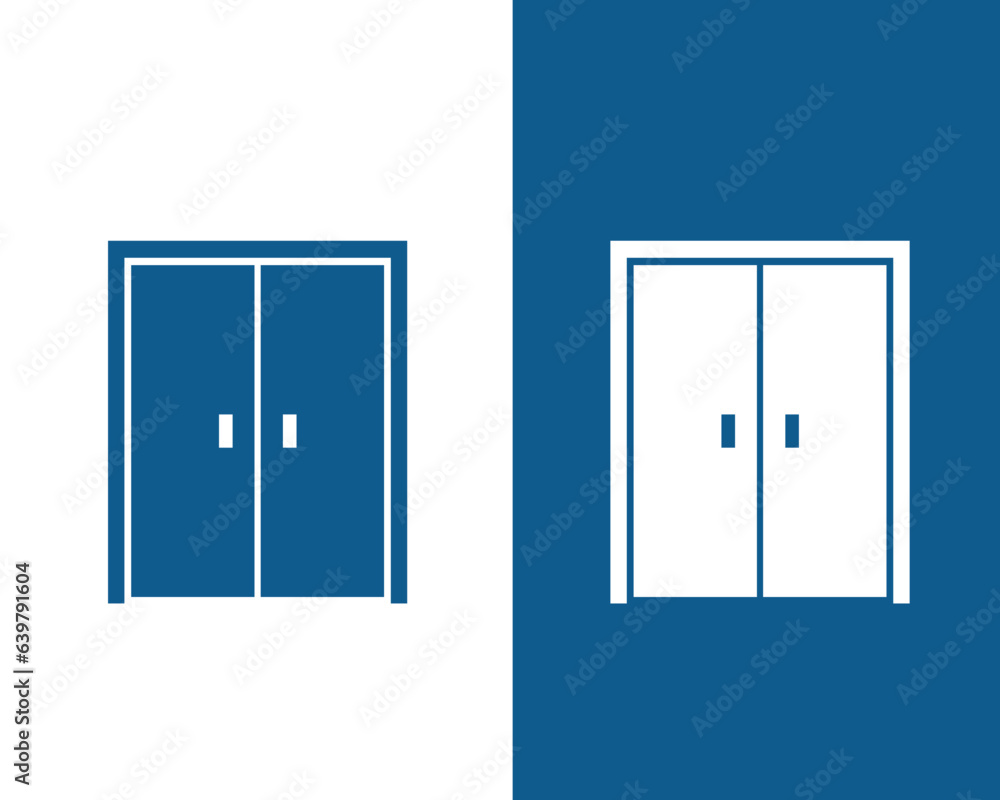 Door icon vector flat style illustration Door icon vector flat style illustration