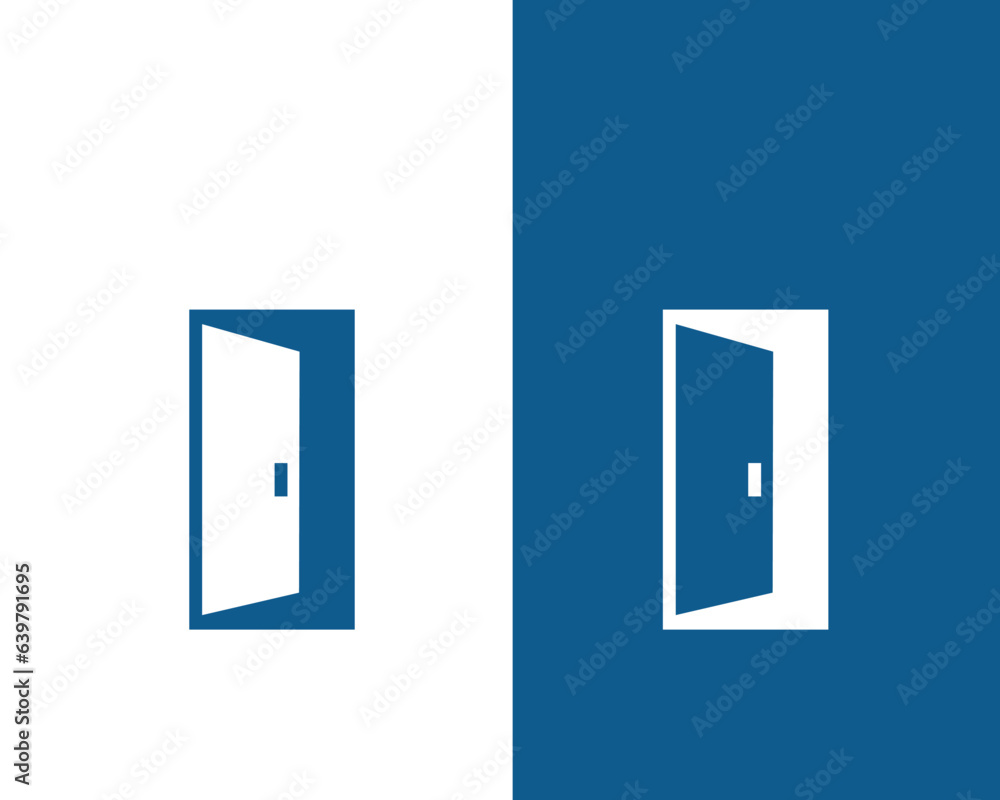 Door icon vector flat style illustration