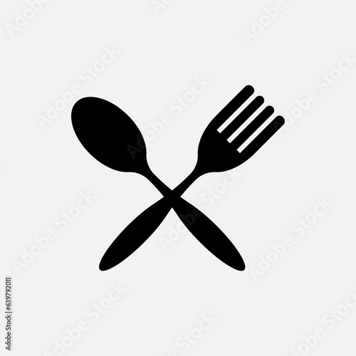 Spoon and Fork Icon. Restaurant, Canteen. Food Court, Culinary Center Symbol. Applied for Design, Presentation, Website or, Apps Elements – Vector.     