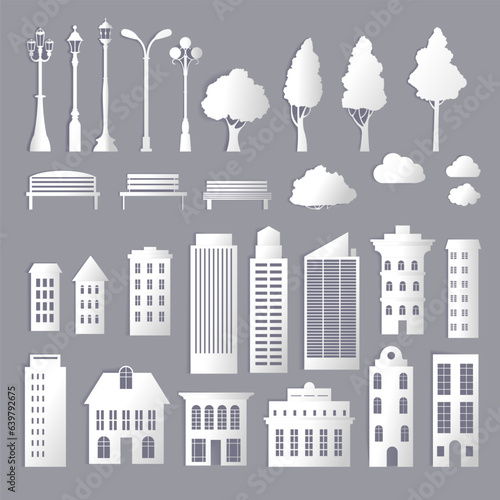 City infrastructure and architecture, park items