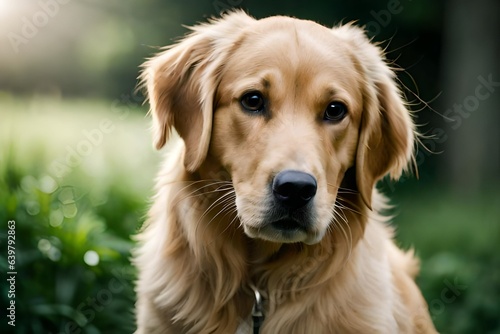    Golden Companion  Majestic Golden Retriever Dog Portrait 