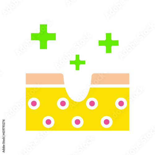 Treatment of skin injuries line icon. Cosmetics, regeneration, epidermis, cream, healing. Vector colored icon on a white background for business