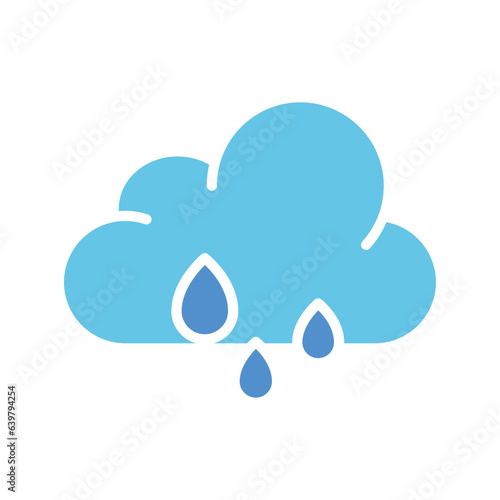 Cloud with rain drops line icon. Cloud, liquid, dew, steam, sun, water, weather, air. Vector colored icon on a white background for business