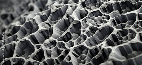 Microscope image of a material or organic surface. Hand-edited generative AI. 