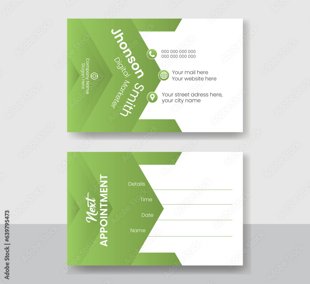 Business modern Appointment card design template