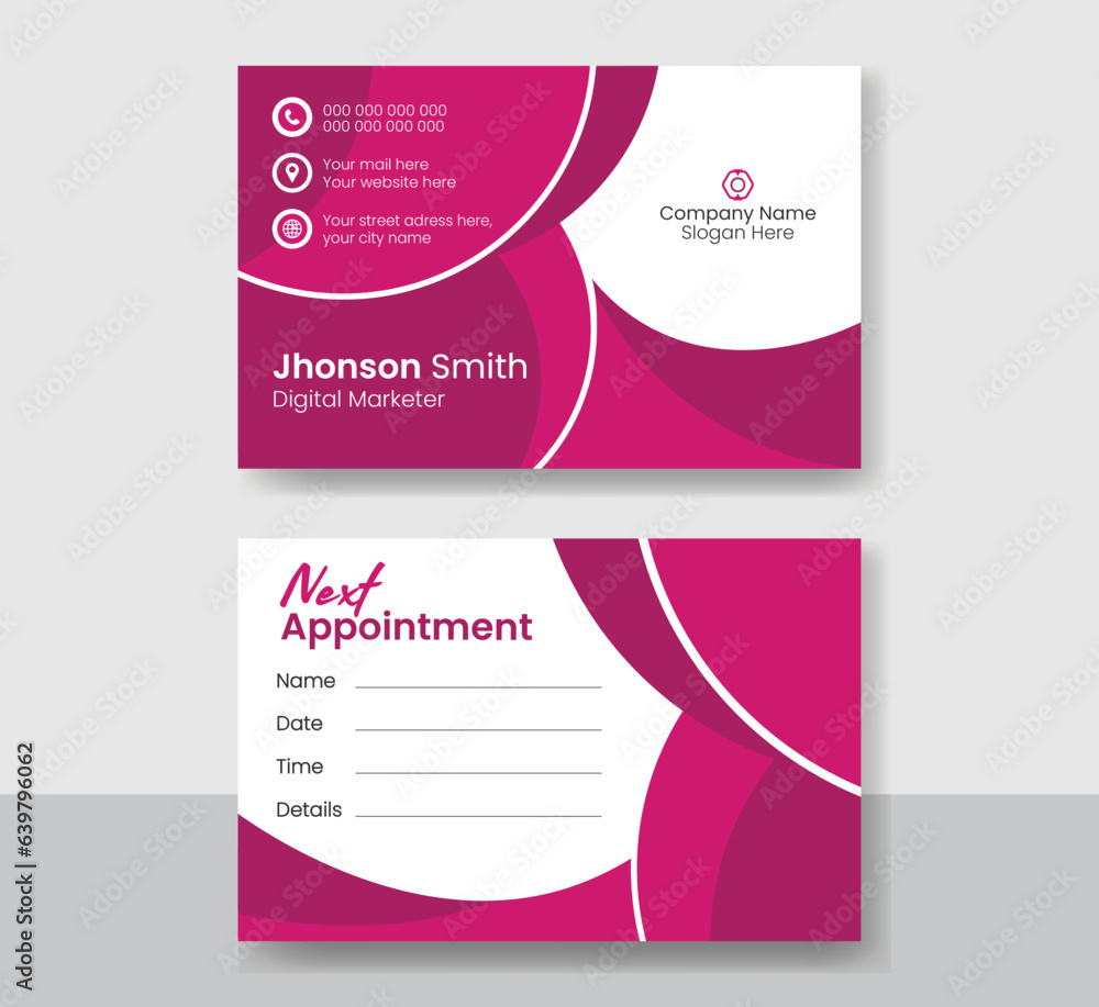 Business modern Appointment card design template