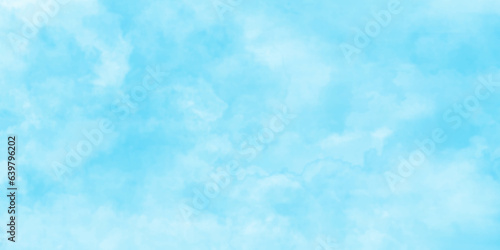 Blue sky and white clouds floated in the sky with various tiny clouds, Abstract blue sky with clouds, Light blue background with watercolor, Soft cloud in the sky background blue tone for wallpaper.