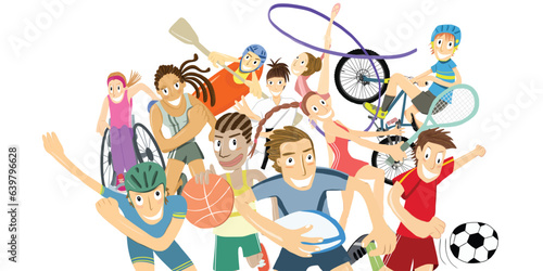 Set of athletes of different sports. vector illustration.