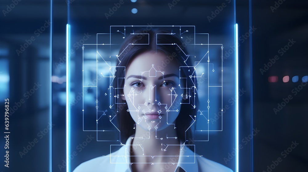 Facial Recognition System: Die Macht der Gesichtserkennungstechnologie - obrazy, fototapety, plakaty 