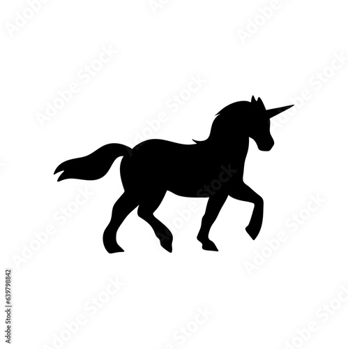 Mythology illustrations of unicorns silhouette. Element for creating design and decoration. © Continent4L