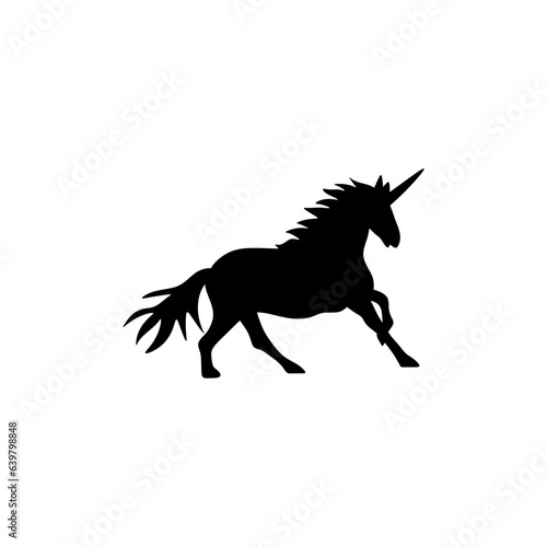 Mythology illustrations of unicorns silhouette. Element for creating design and decoration.