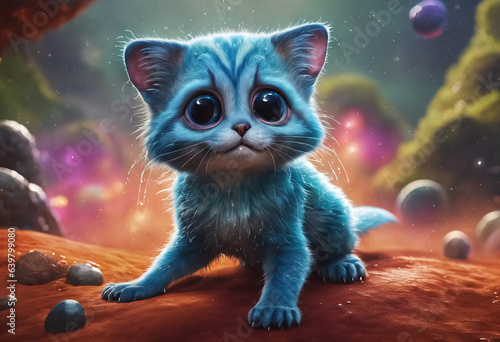 Laughing fantasy cat. Gener...