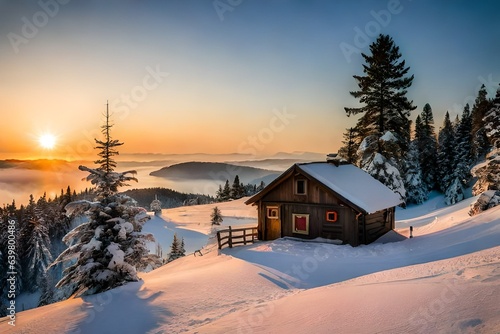 winter sunset in the mountains © Mehwish