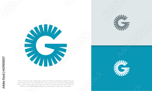 Initials G logo design. Initial Letter Logo. Innovative high tech logo template.	