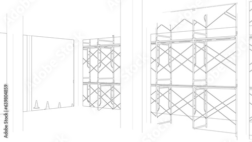 3D illustration of building and construction