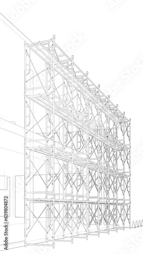 3D illustration of building and construction