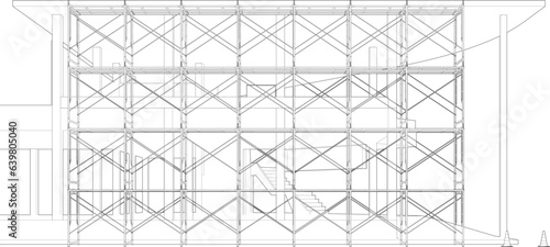 3D illustration of building and construction