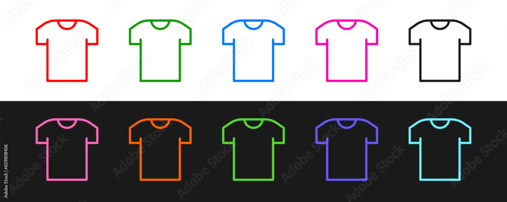 Set line T-shirt icon isolated on black and white background. Vector Set line T-shirt icon isolated on black and white background. Vector
