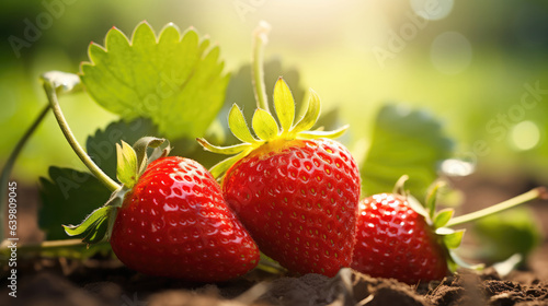 Strawberries in natural background