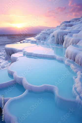Illustration of a beautiful view of the travertines