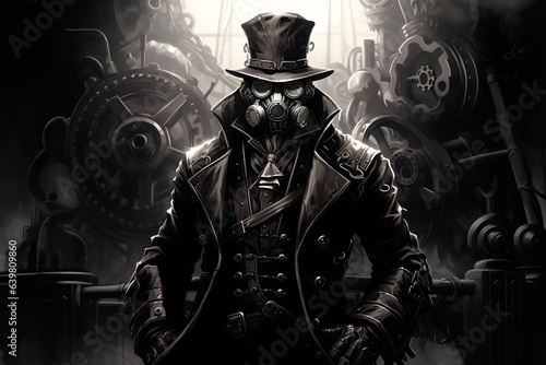 Steampunk manga drawing: The villain