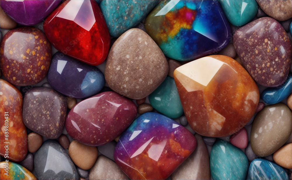 gemstones on a black, Colorful and Magical Stones Background, generative ai gemstones on a black, Colorful and Magical Stones Background, generative ai