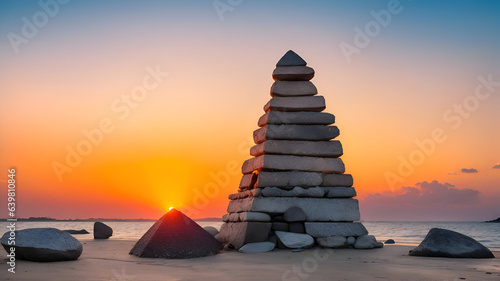 pyramid at sunset