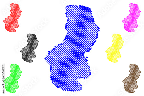 Lake Hawassa or Awasa (Africa, Federal Democratic Republic of Ethiopia) map vector illustration, scribble sketch map