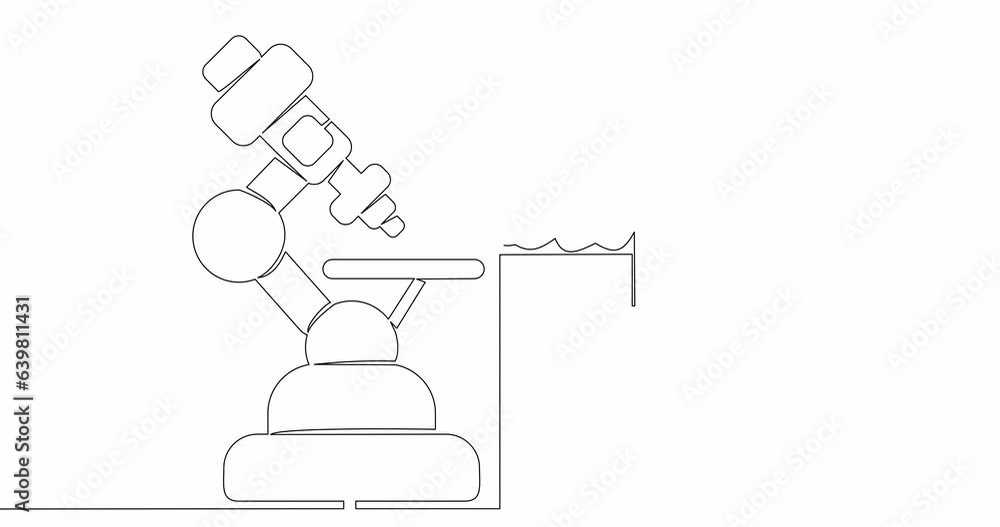Microscope Self Image Self drawing line animation scientific medical microscope symbol ...
