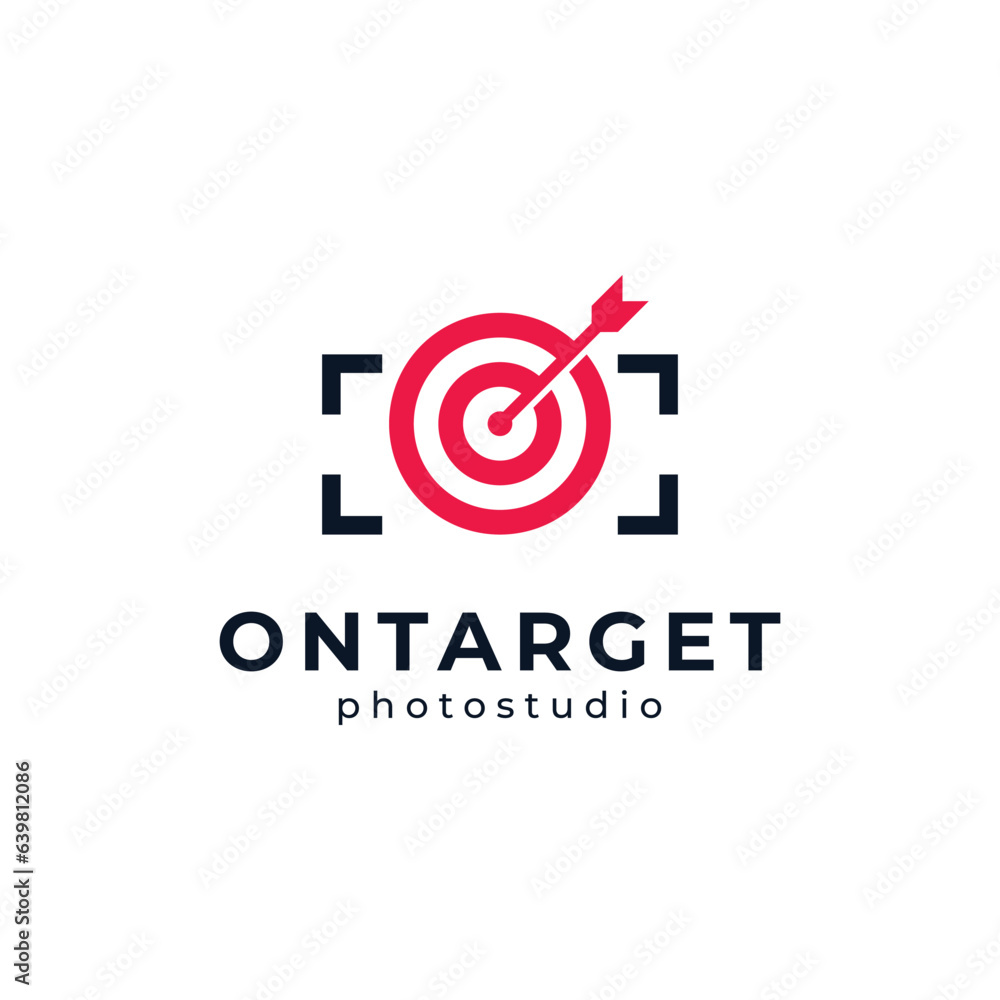 simple, modern and unique photography logo design with camera and archery targets simple, modern and unique photography logo design with camera and archery targets
