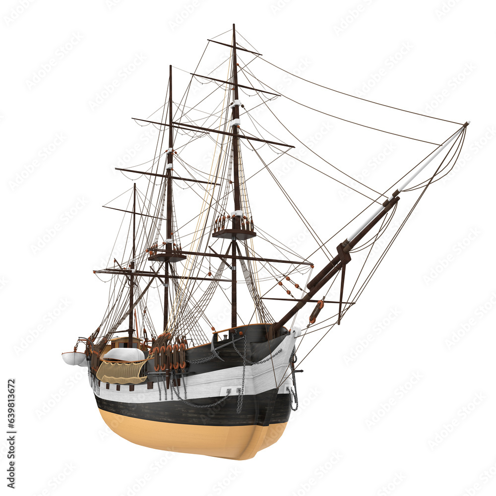 Naklejka premium Sail Ship Isolated