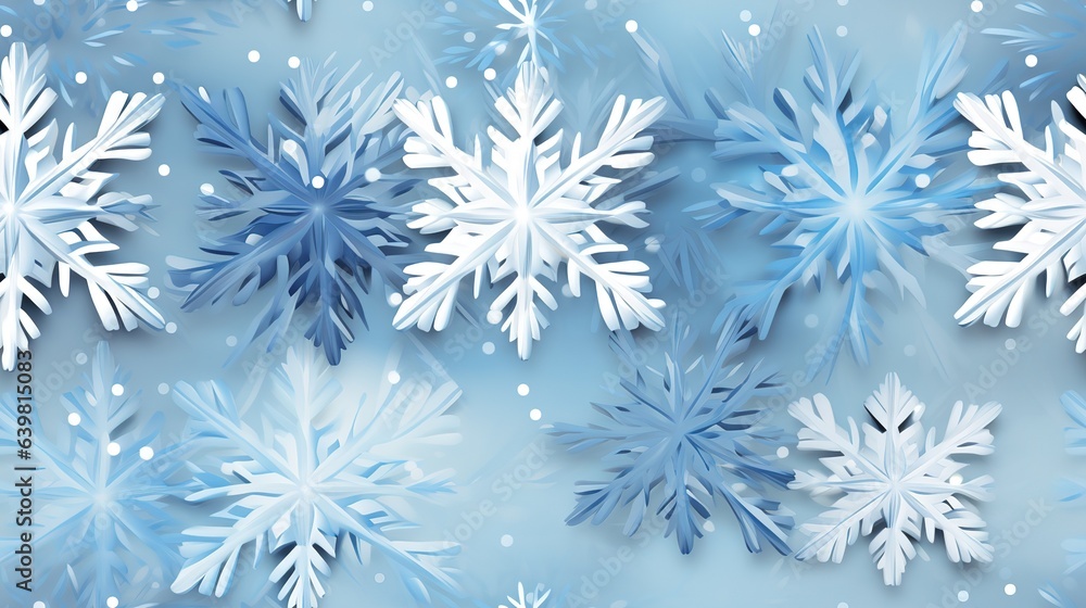 Snowflakes close-up - christmas and winter background