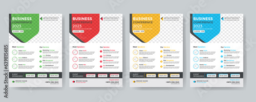 Modern corporate business conference flyer template design and Elegant Corporate business conference a4 cover flyer template, Geometric Corporate business flyer template design