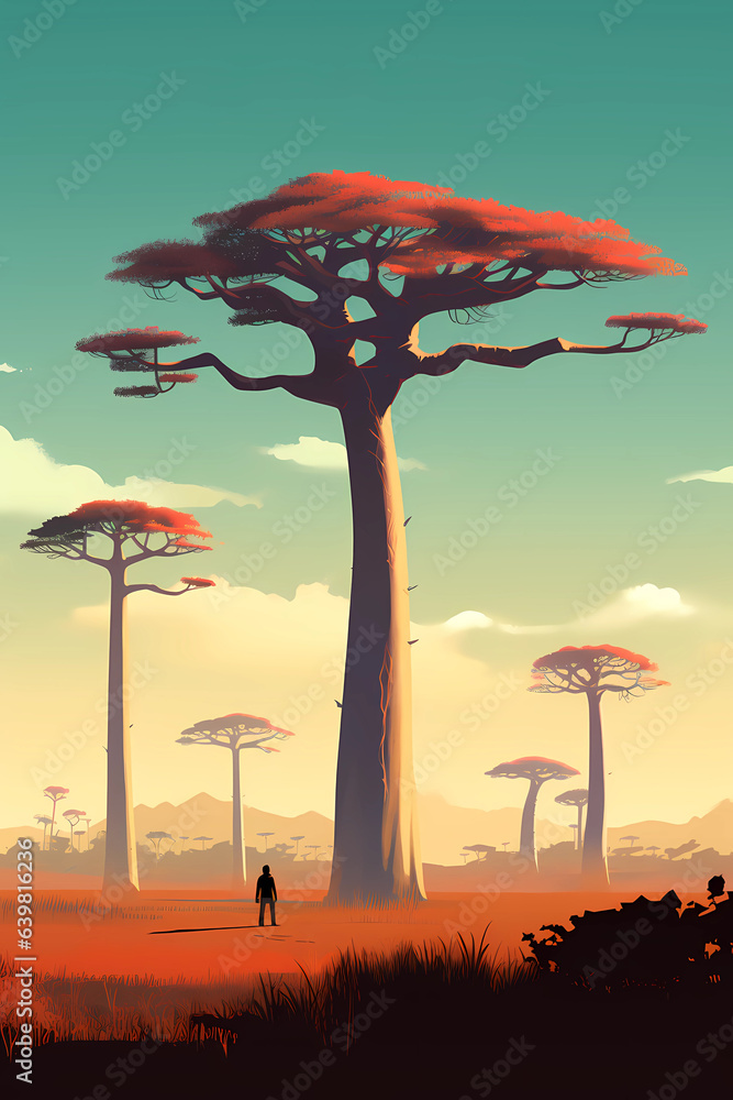 Illustration of a beautiful view of Madagascar