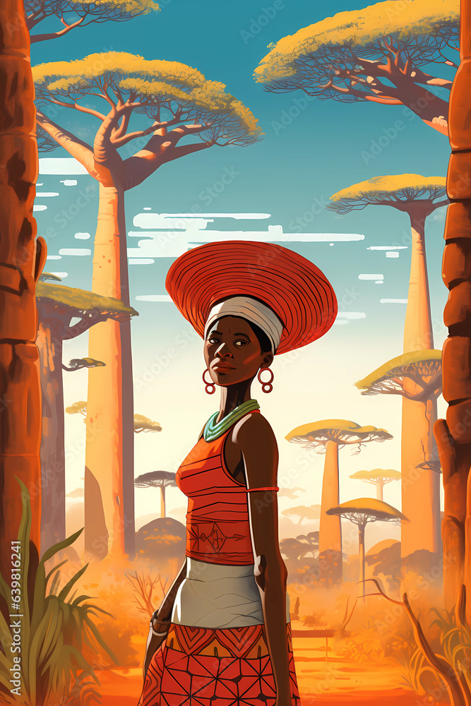 Illustration of a beautiful view of Madagascar