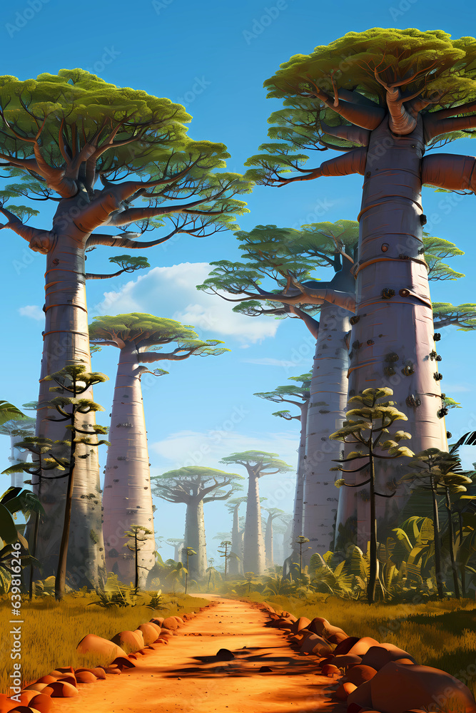 Illustration of a beautiful view of Madagascar