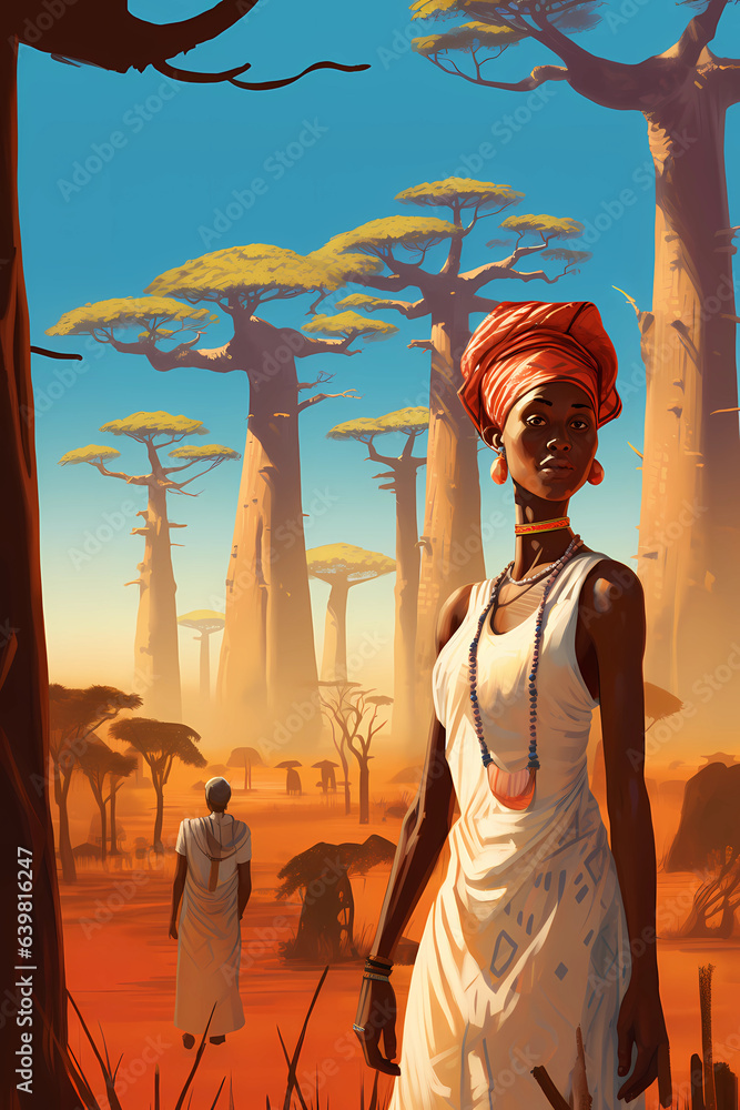 Illustration of a beautiful view of Madagascar