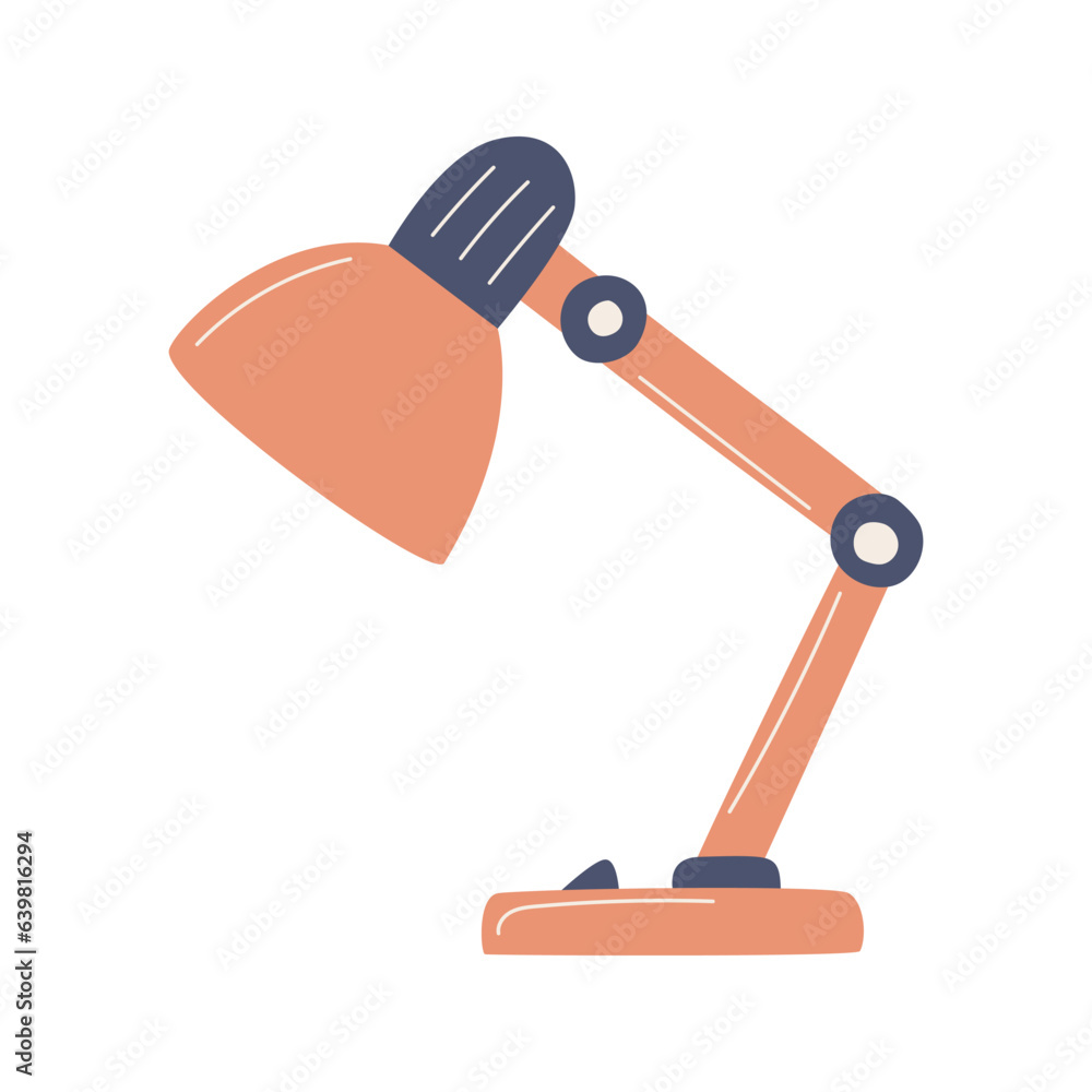 Table lamp. Electric lighting appliance. Flat cartoon vector illustration isolated on a white background. Table lamp. Electric lighting appliance. Flat cartoon vector illustration isolated on a white background.