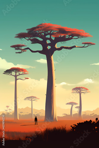 Obraz na płótnie Illustration of a beautiful view of Madagascar w salonie