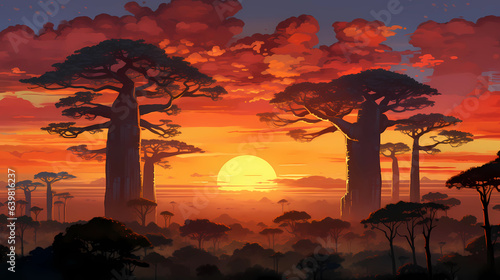 Obraz na płótnie Illustration of a beautiful view of Madagascar w salonie