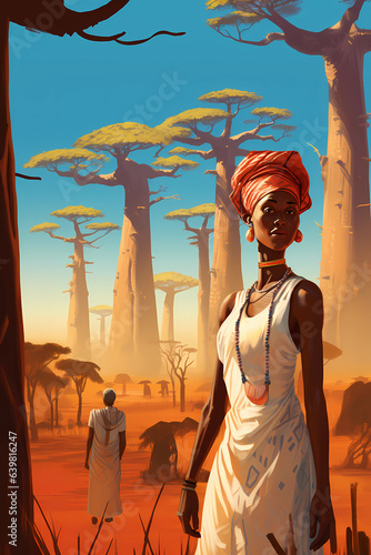 Obraz na płótnie Illustration of a beautiful view of Madagascar w salonie