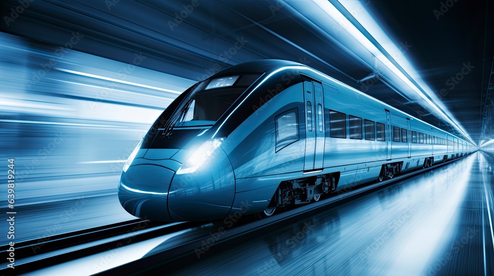 Fototapeta premium High Speed Train, Transportation, Generative AI