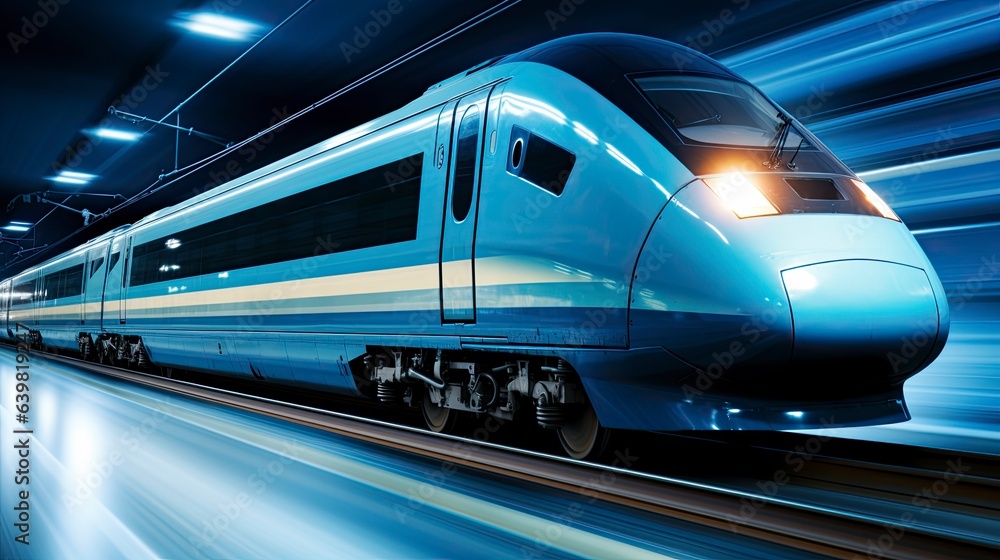 Naklejka premium High Speed Train, Transportation, Generative AI